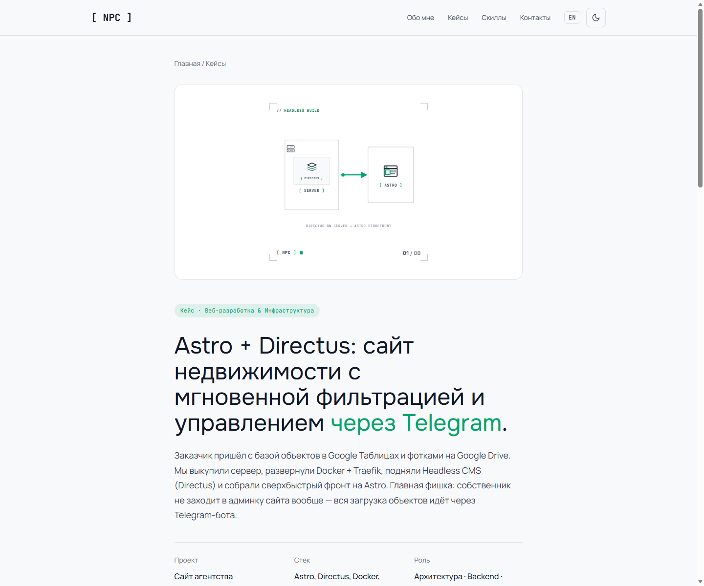 Детальная страница кейса